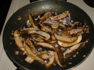 Cooking the mushrooms