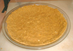 Crust in pie pan